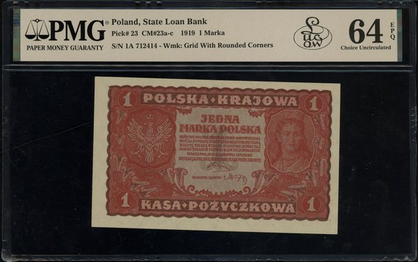 1 marka polska, 23.08.1919; początkowa seria I-A