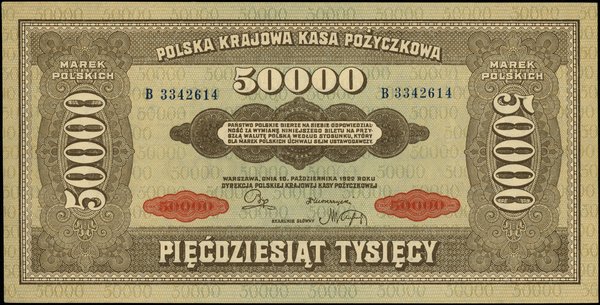 50.000 marek polskich, 10.10.1922