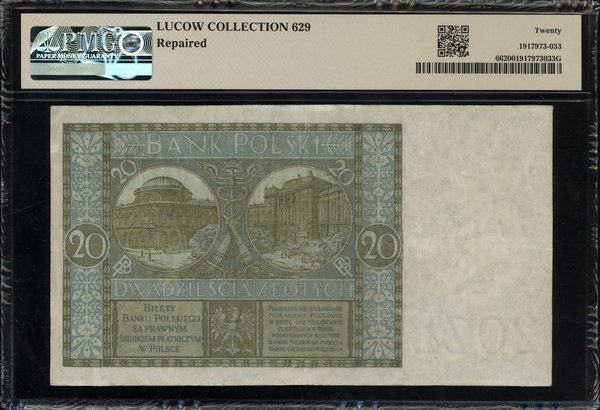 20 złotych, 1.03.1926; seria W., numeracja 20897