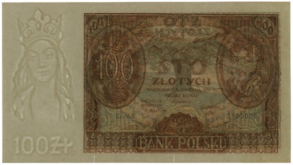 100 złotych, 2.06.1932; seria AN., numeracja 395