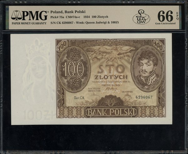 100 złotych, 9.11.1934; seria C.K. - odmiana z d