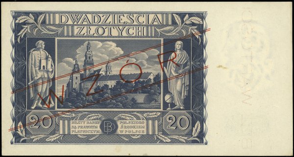 20 złotych, 11.11.1936; obustronnie czerwony uko