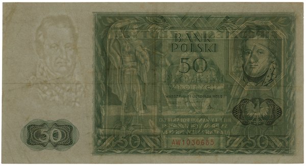 50 złotych, 11.11.1936; Jan Henryk Dąbrowski, se