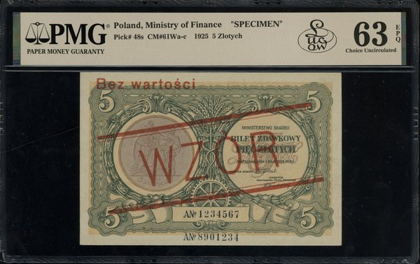 bilet zdawkowy – 5 złotych, 1.05.1925