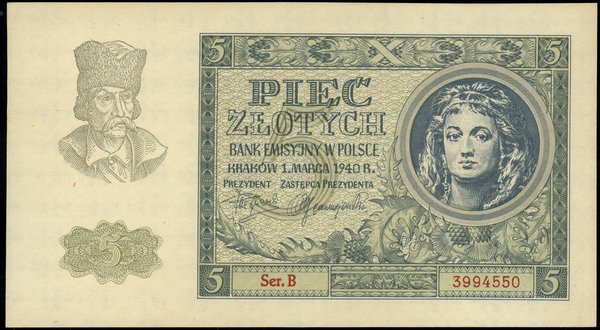 5 złotych, 1.03.1940