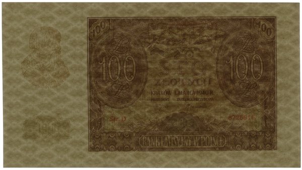 100 złotych, 1.03.1940