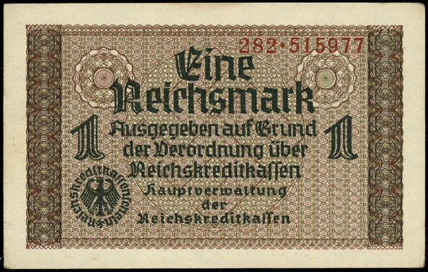 Reichskreditkasse. 1 Reichsmark, bez daty (1940–