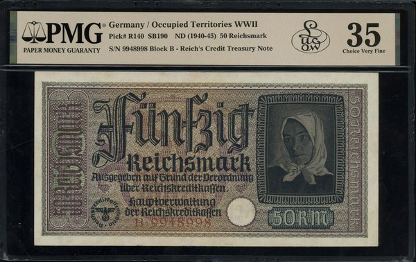 Reichskreditkasse. 50 Reichsmark, bez daty (1940–1945)