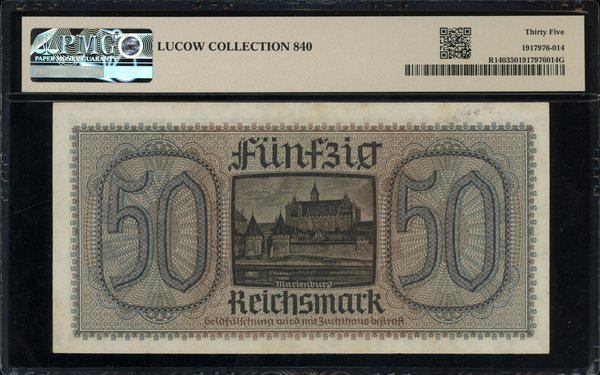 Reichskreditkasse. 50 Reichsmark, bez daty (1940