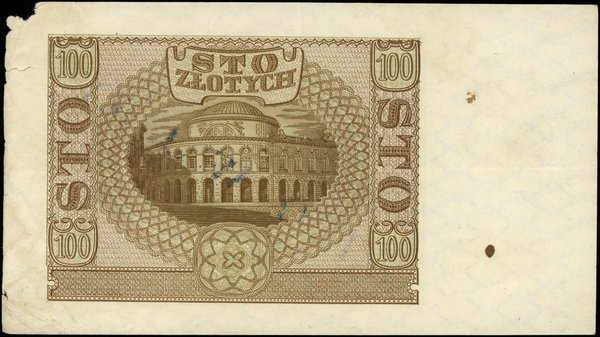 100 złotych, 1.03.1940; seria E, numeracja 13737