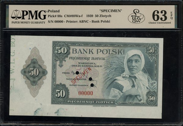 50 złotych, 20.08.1939; bez oznaczenia serii, nu