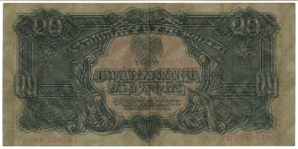 20 złotych, 1944; w klauzuli OBOWIĄZKOWYM, seria