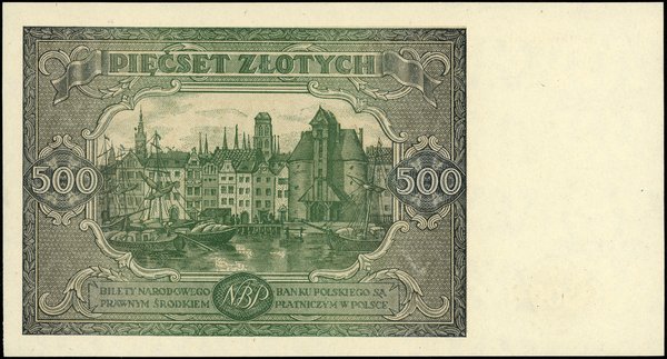 500 złotych, 15.01.1946; seria Dz, numeracja 000