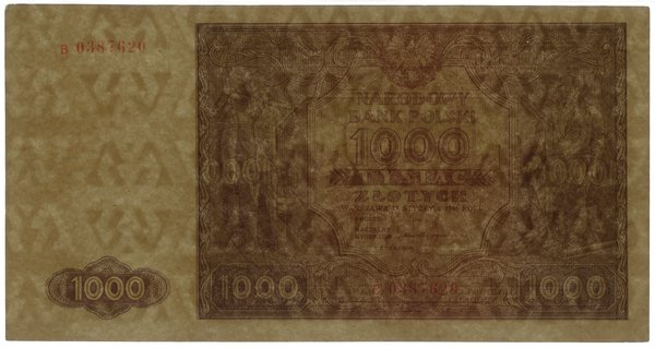 1.000 złotych, 15.01.1946; seria B, numeracja 03