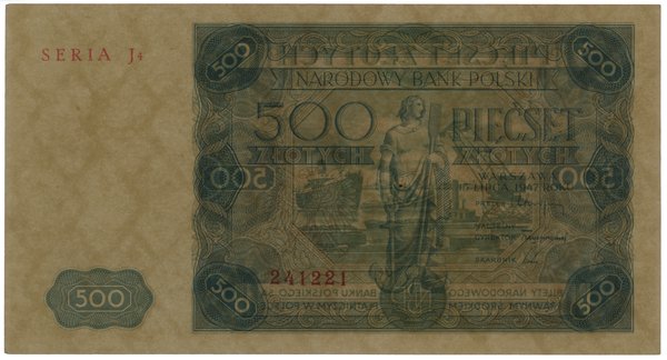 500 złotych, 15.07.1947; seria J4, numeracja 241