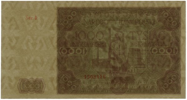 1.000 złotych, 15.07.1947; seria D, numeracja 15