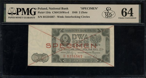 2 złote, 1.07.1948; po obu stronach banknotu cze