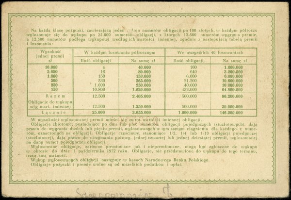 Obligacja częściowa na 25 złotych Narodowej Pożyczki Rozwoju Sił Polski, 1.10.1951