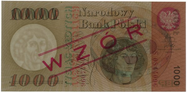 1.000 złotych, 29.10.1965; czerwony ukośny nadru