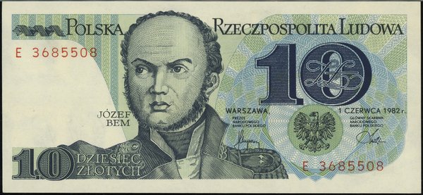 10 złotych, 1.06.1982