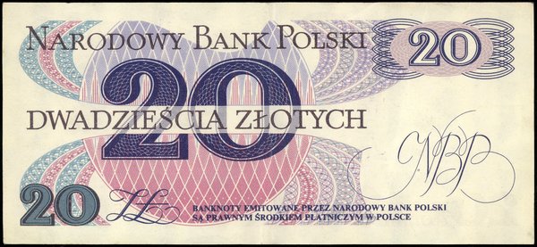 20 złotych, 1.06.1982; początkowa seria A, numer