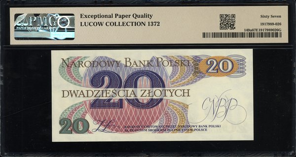 20 złotych, 1.06.1982; seria E, numeracja 087996