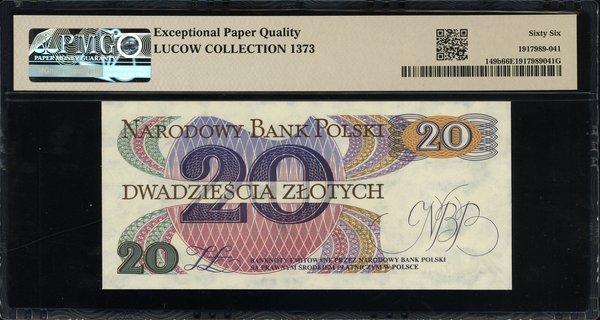 20 złotych, 1.06.1982; seria AD, numeracja 02581