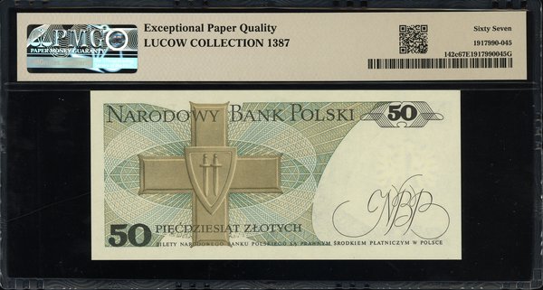 50 złotych, 1.06.1986; rzadsza seria ES, numerac