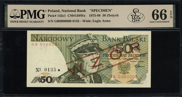 50 złotych, 1.12.1988; seria GB, numeracja 00000