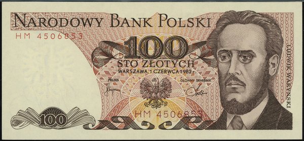 100 złotych, 1.06.1982