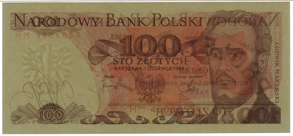 100 złotych, 1.06.1982