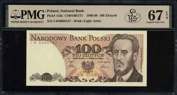 100 złotych, 1.06.1986