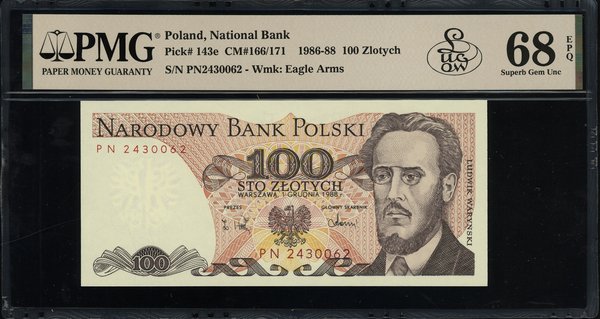 100 złotych, 1.12.1988; seria PN, numeracja 2430