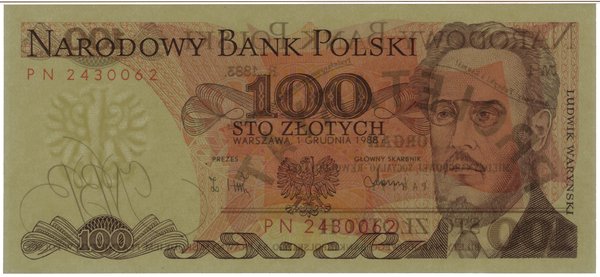 100 złotych, 1.12.1988