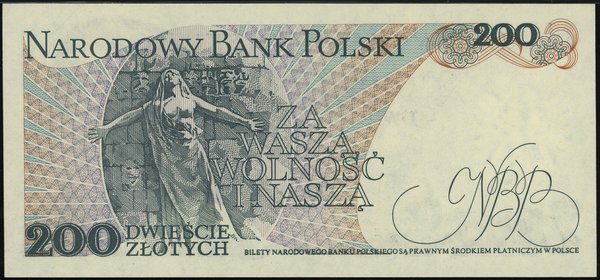 200 złotych, 1.06.1982; rzadsza seria BS, numera