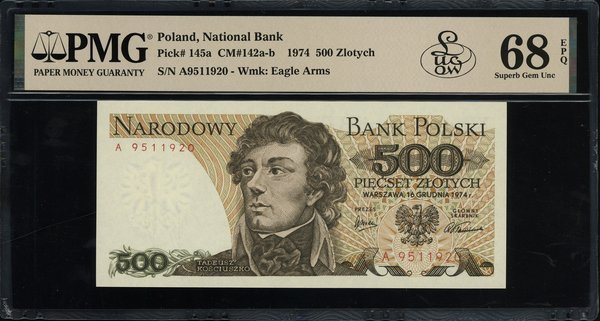 500 złotych, 16.12.1974; początkowa seria A, num