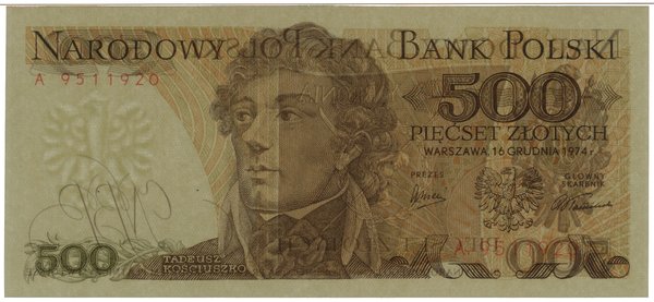 500 złotych, 16.12.1974