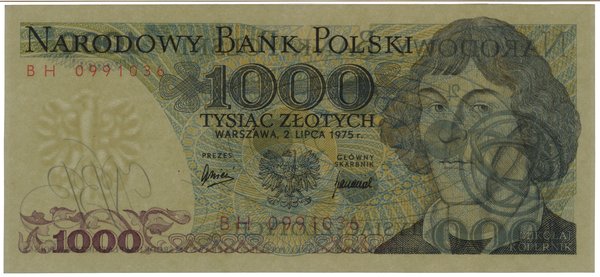 1.000 złotych, 2.07.1975; esktremalnie rzadka se