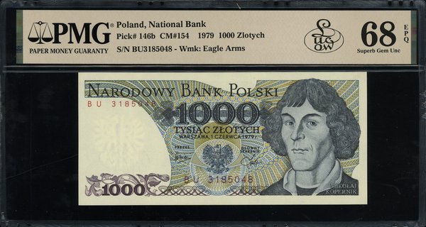 1.000 złotych, 1.06.1979; rzadsza seria BU, nume