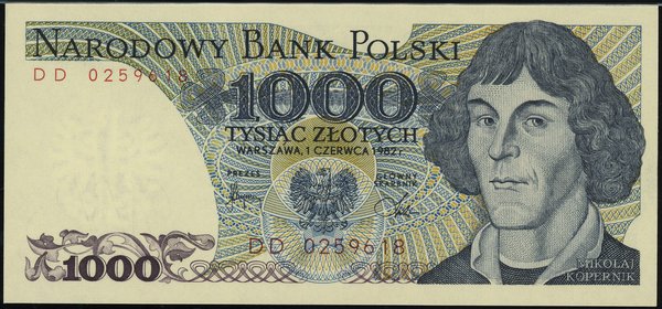 1.000 złotych, 1.06.1982; rzadka seria DD, numer