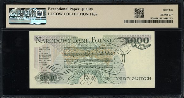 5.000 złotych, 1.06.1982; rzadka seria T, numera