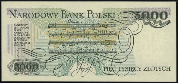 5.000 złotych, 1.06.1982; seria AL, numeracja 09