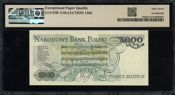 5.000 złotych, 1.06.1982; seria AL, numeracja 09