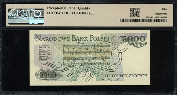 5.000 złotych, 1.06.1986; ekstremalnie rzadka se