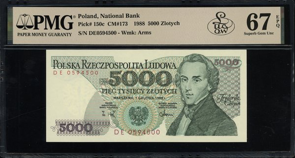 5.000 złotych, 1.12.1988; seria DE, numeracja 05