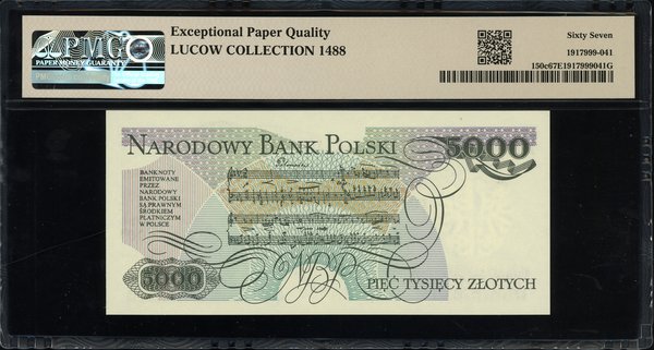 5.000 złotych, 1.12.1988; seria DE, numeracja 05