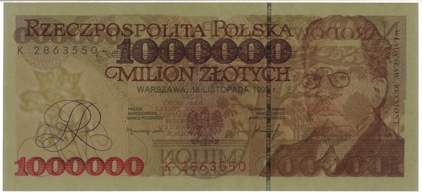 1.000.000 złotych, 16.11.1993; rzadka seria K, n