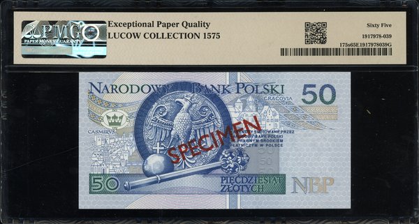 50 złotych, 25.03.1994; seria AA, numeracja 0000