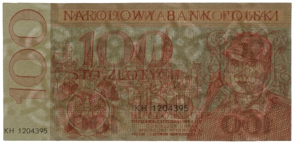 100 złotych, 2.01.1965; seria KH, numeracja 1204