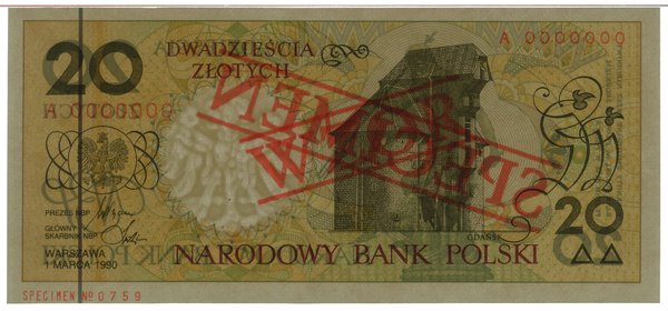 20 złotych, 1.03.1990